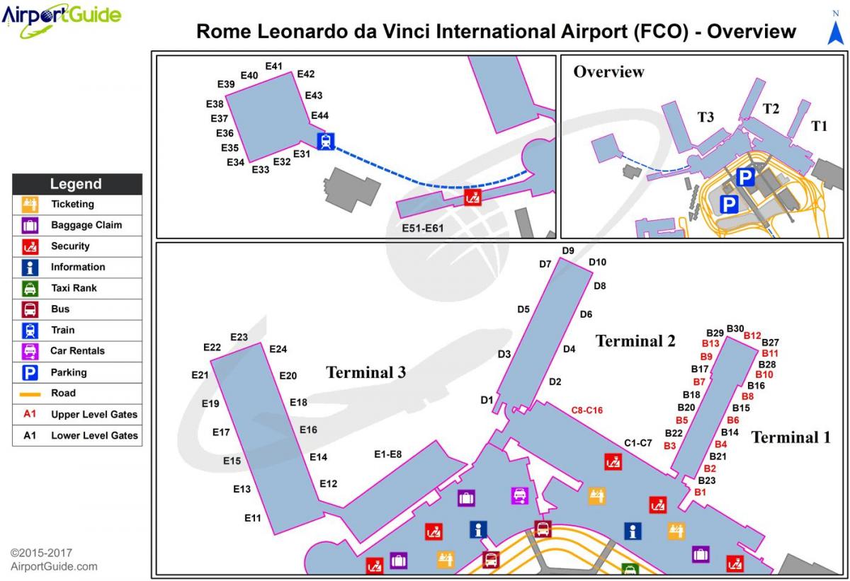 aeroporto internazionale leonardo da vinci sulla mappa