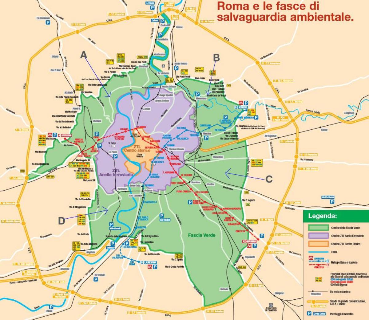 Mappa di Roma parcheggio