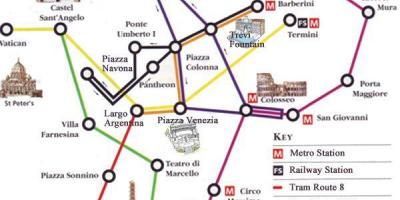 Mappa di Roma con l'autobus 116 percorso