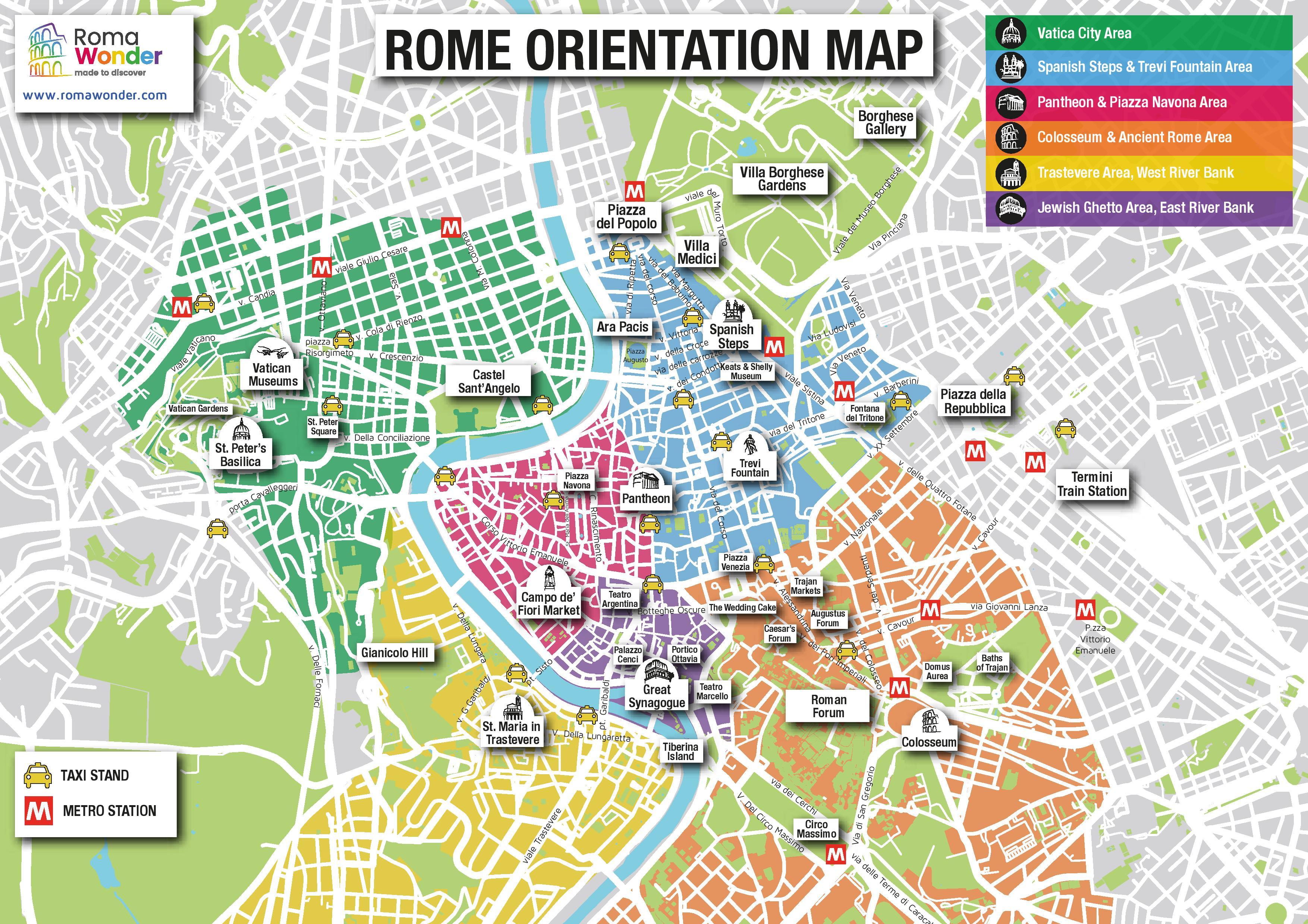 Visite guidate roma mappa Cartina di Roma siti turistici (Lazio Italia)