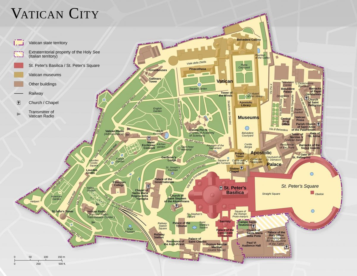 mappa della città del vaticano, Roma