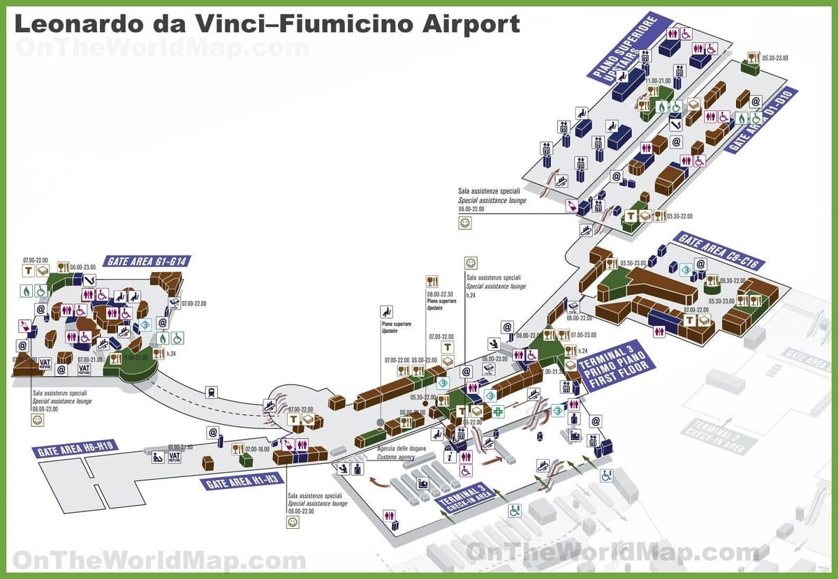 leonardo da vinci di fiumicino la mappa
