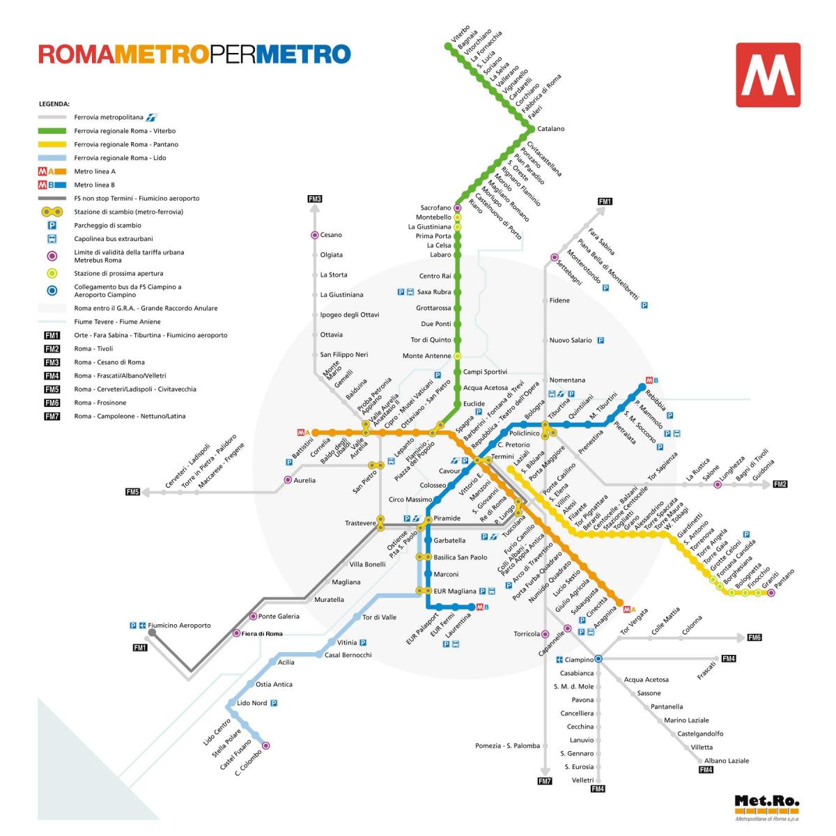 Mappa di metropolitana di Roma stazione