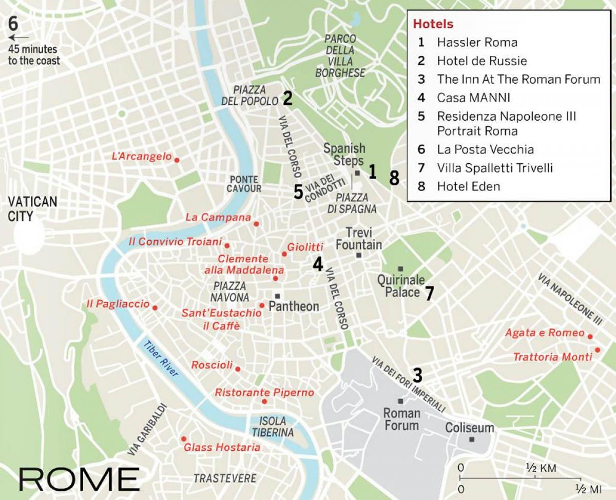 mappa del pantheon, Roma, Italia