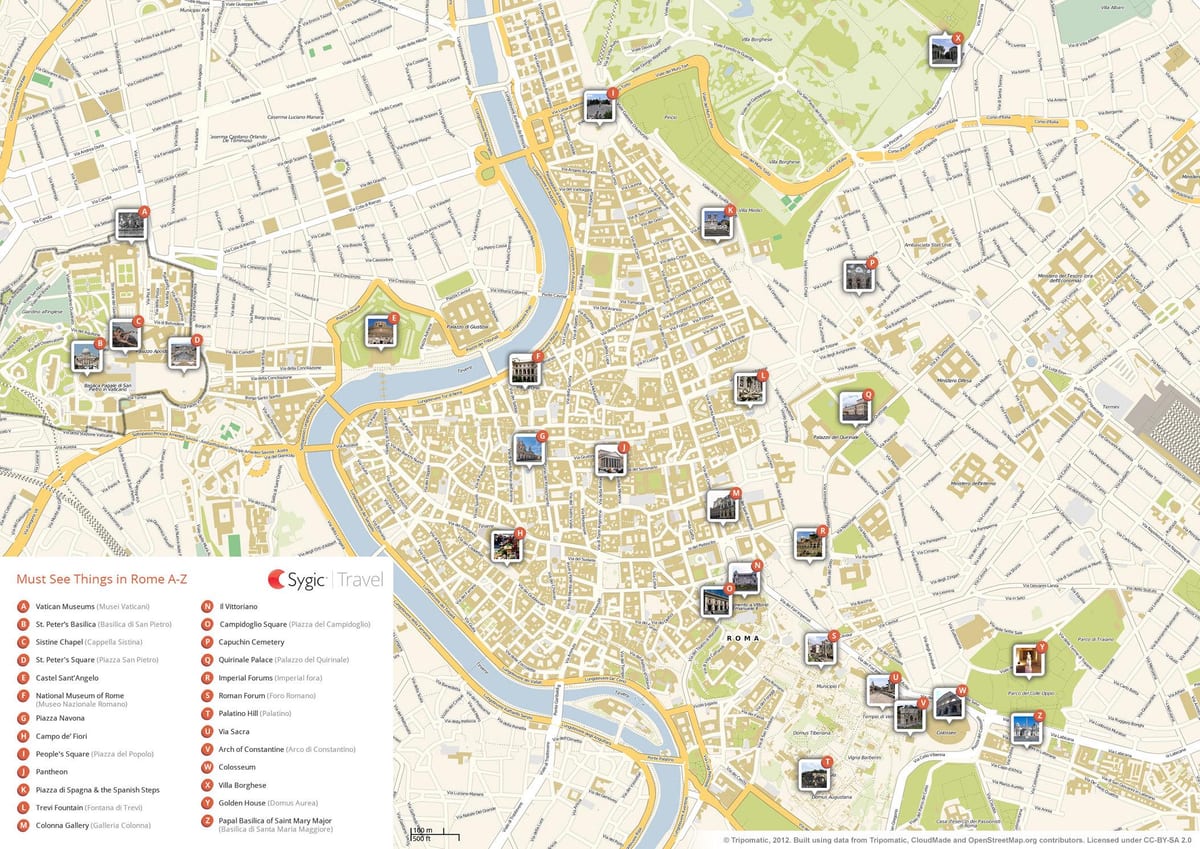 Roma, Italia mappa di interesse