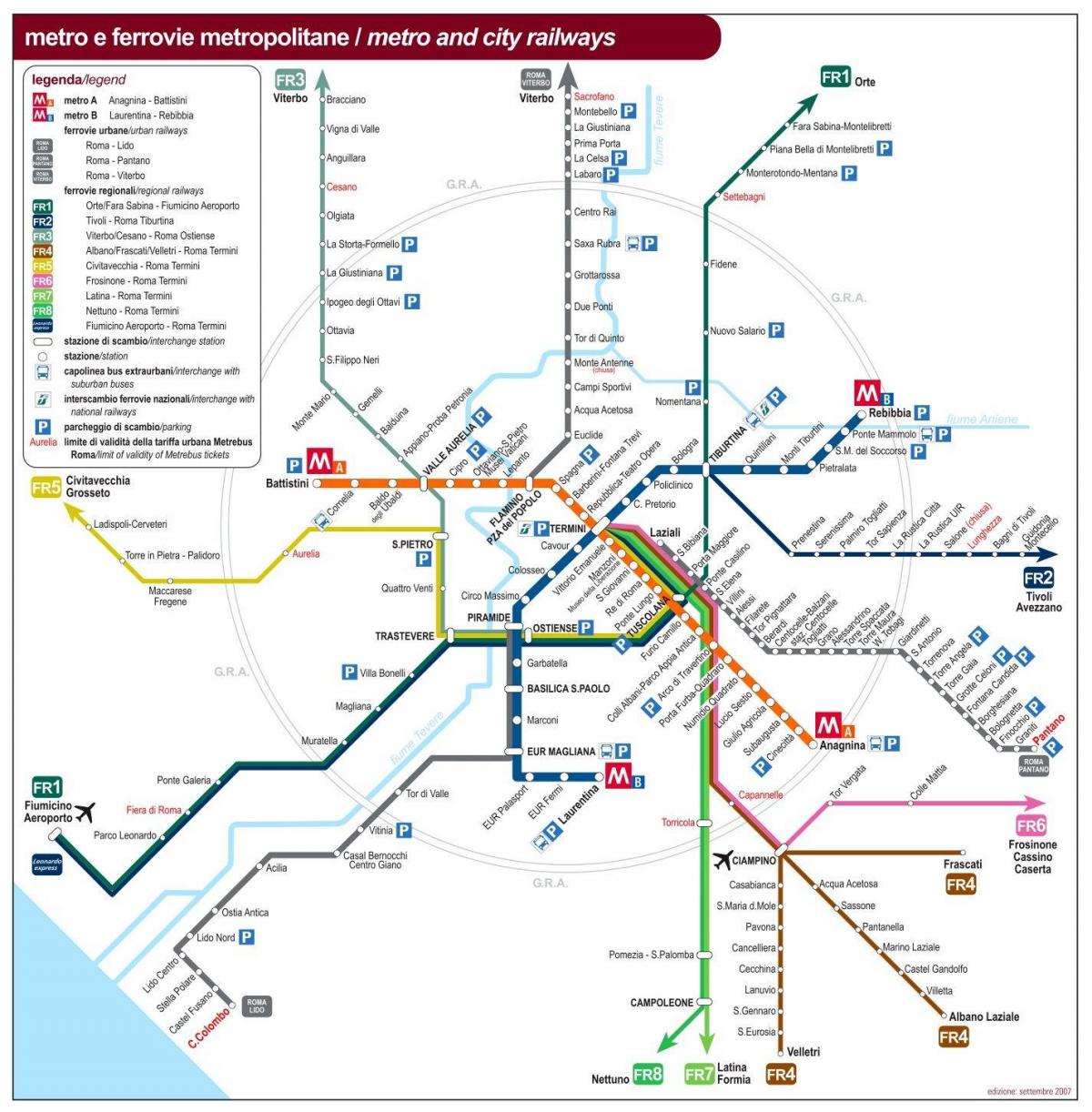 Roma cartina dei trasporti pubblici