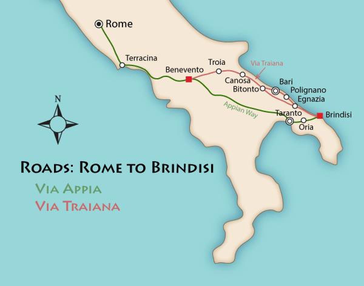 via appia, Italia mappa