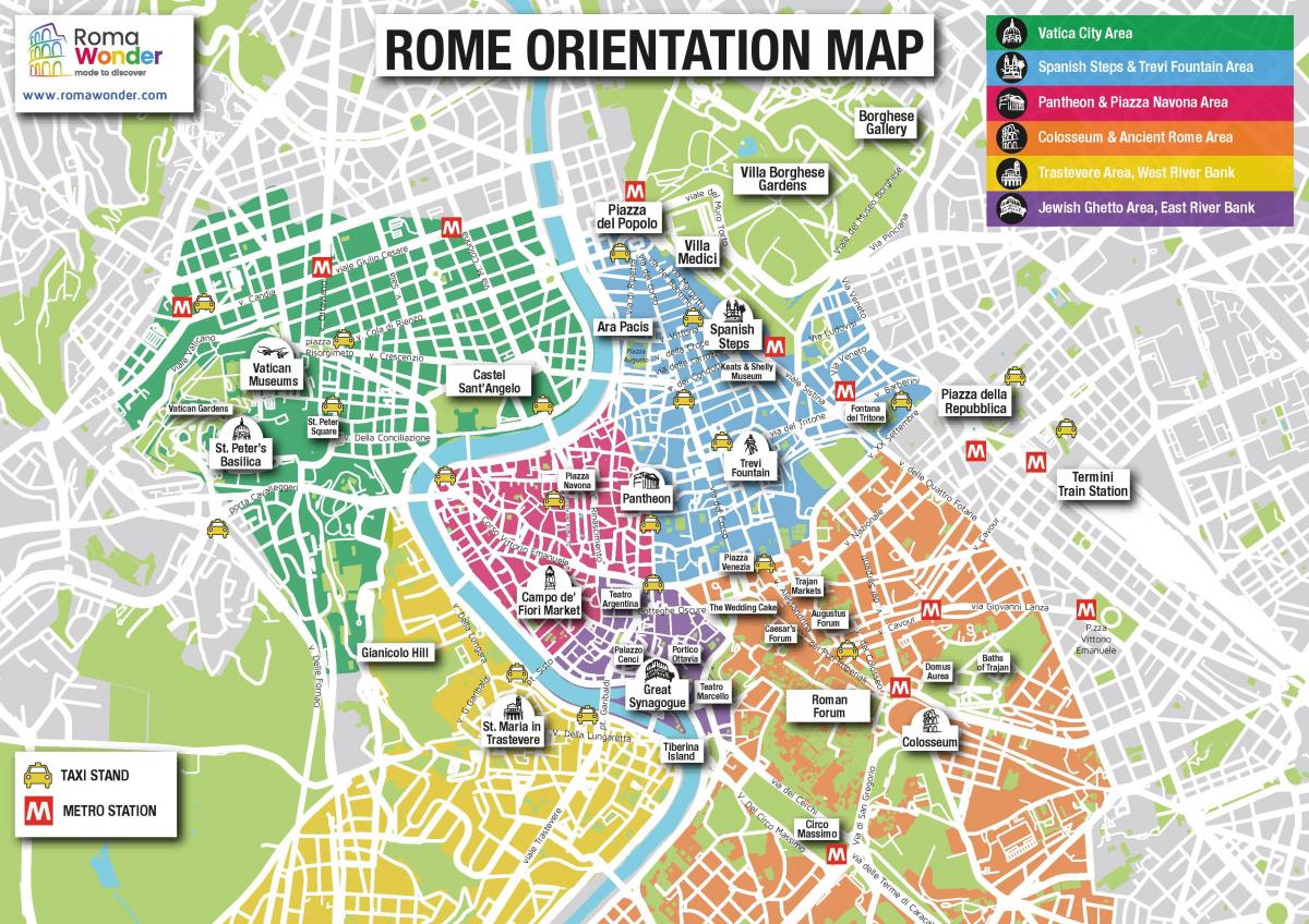 mappa di Roma, siti turistici