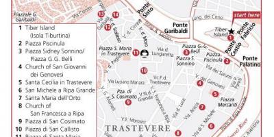 Quartiere Trastevere di Roma mappa
