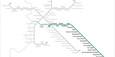 Mappa di metropolitana di Roma linea c