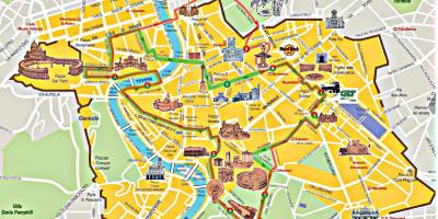 Roma, hop on hop off tour in autobus mappa del percorso