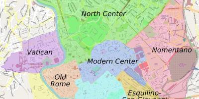 La mappa dei quartieri Romani